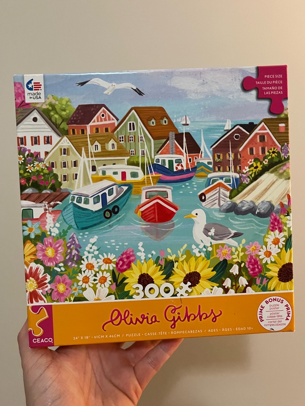 CEACO Olivia Gibbs Coastal Harbor 300-Piece Jigsaw Puzzle - Colorful Multi